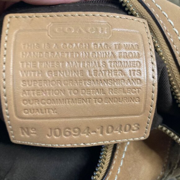 Vintage Coach Signature Crossbody Bag Canvas Leather 10403 Flaw - Picture 11 of 12